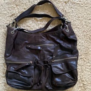 Andrew Marc Brown Leather Hobo bag